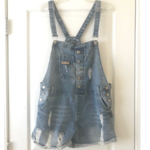Denim Short Overalls
